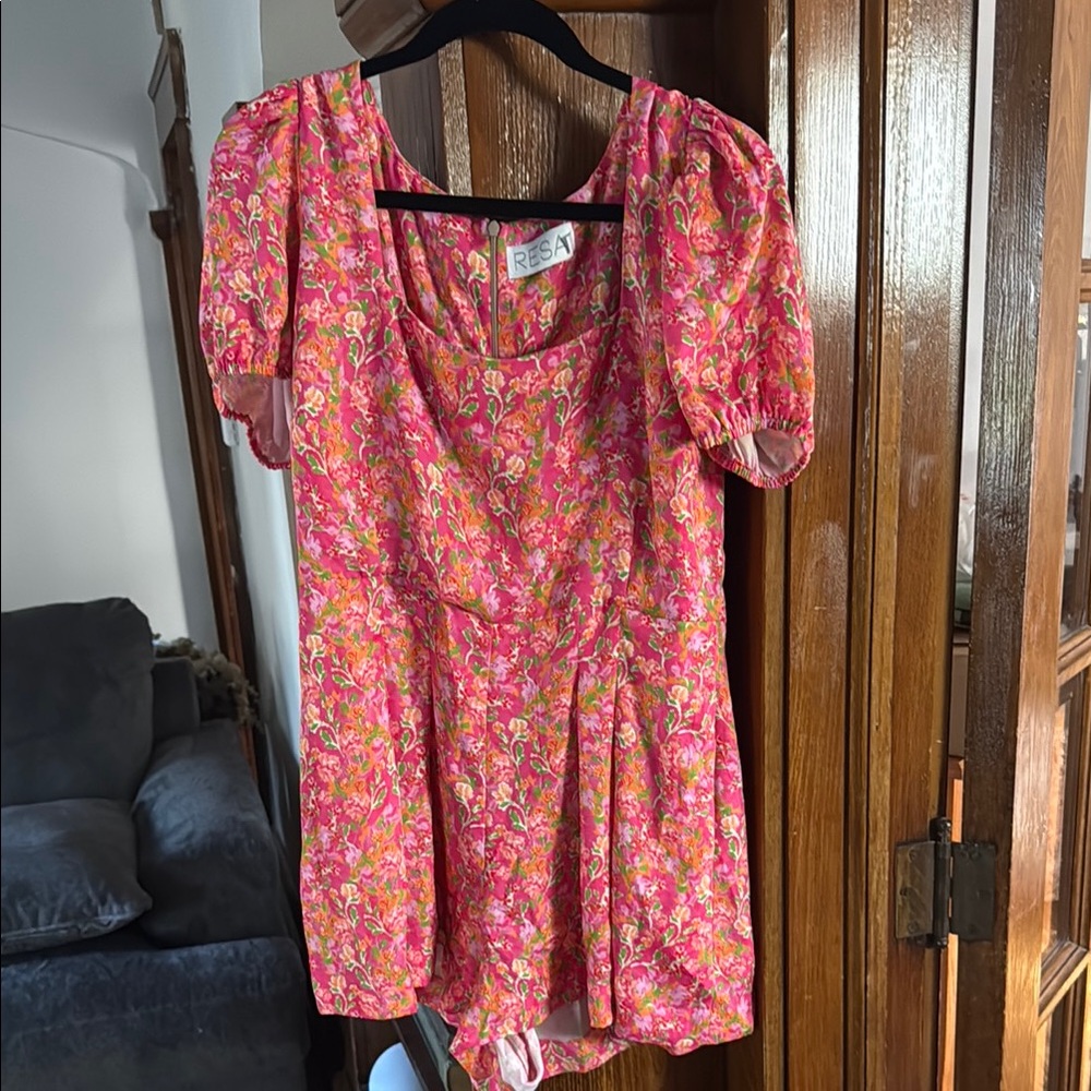 RESA Pink Floral Romper Sz Large